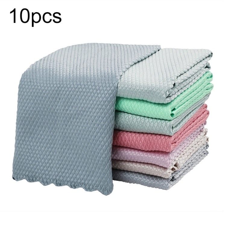 Non-Marking And Easy-To-Dry Fish Scale Rags Kitchen Cleaning Towels, Random Color Delivery, 5pcs, 10pcs, 20pcs