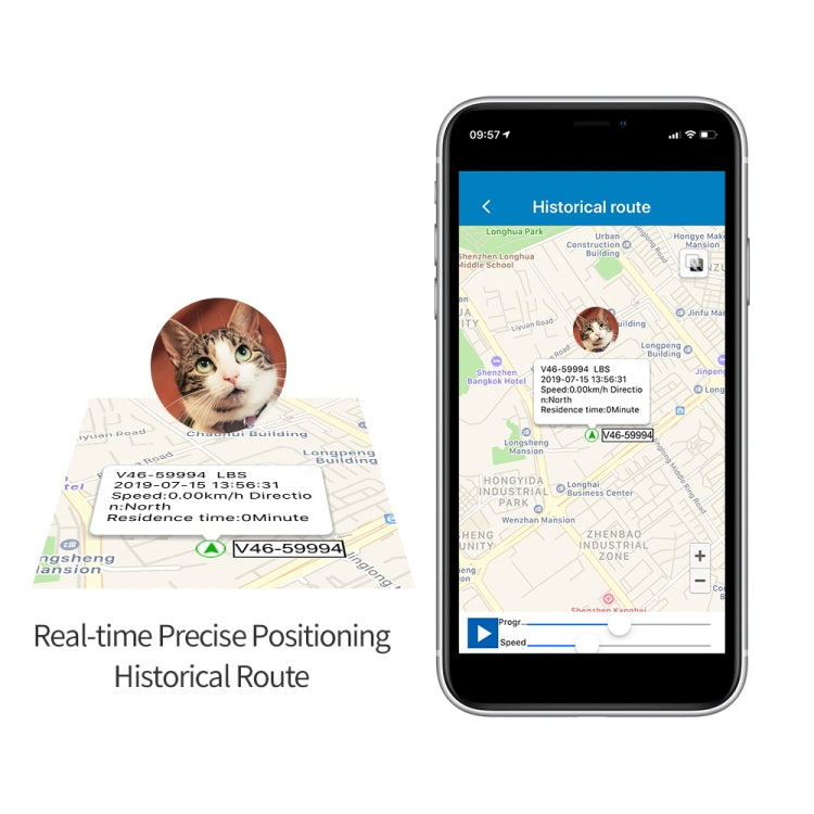 جهاز تتبع الحيوانات الأليفة ReachFar RF-V47 IP67 متعدد الوظائف GPS صغير الحجم مع ضوء LED ومشبك خلفي