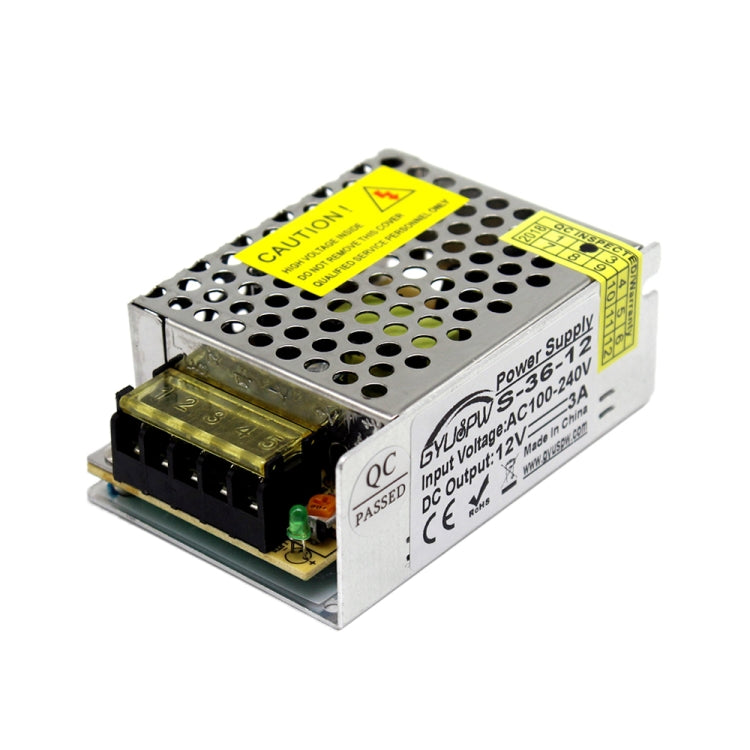 LED Regulated Switching Power Supply, Size: 86 x 58 x 33mm, S-15-5 DC5V 3A 15W, S-25-5 DC5V 3A 25W, S-36-12 DC12V 3A 36W, S-36-24 DC24V 1.5A 36W