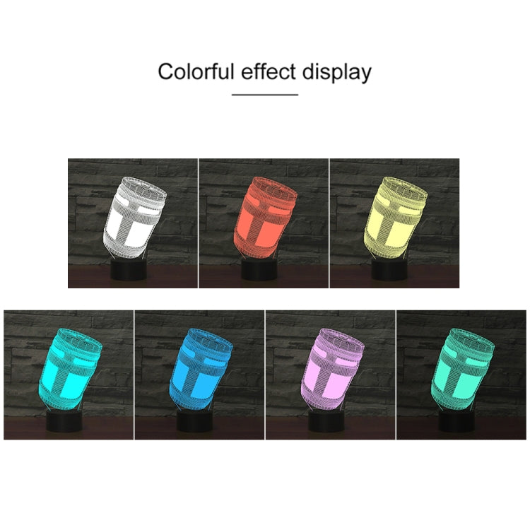 Black Base Creative 3D LED Decorative Night Light, USB with Touch Button Version