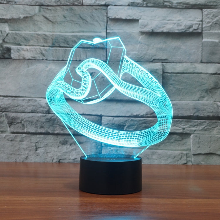 Black Base Creative 3D LED Decorative Night Light, USB with Touch Button Version