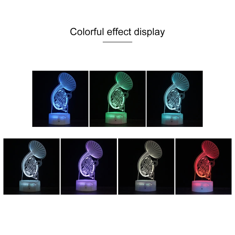 Crack Base Musical Instrument Series Creative 3D Colorful LED Decorative Night Light, Remote Control Version, YQ02
