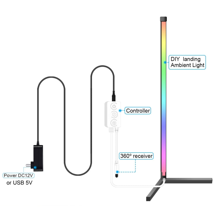 GVVOOHOME LED Symphony Remote Control Floor Atmosphere Light, USB, US Plug, EU Plug