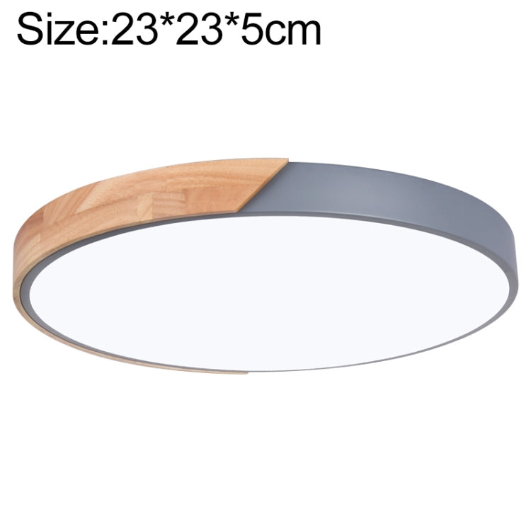 Wood Macaron LED Round Ceiling Lamp, 3-Colors Light, 23cm, 30cm, 40cm, 50cm, 60cm