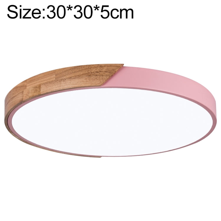 Wood Macaron LED Round Ceiling Lamp, 3-Colors Light, 23cm, 30cm, 40cm, 50cm, 60cm