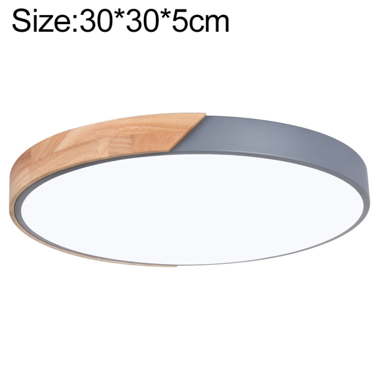 Wood Macaron LED Round Ceiling Lamp, 3-Colors Light, 23cm, 30cm, 40cm, 50cm, 60cm
