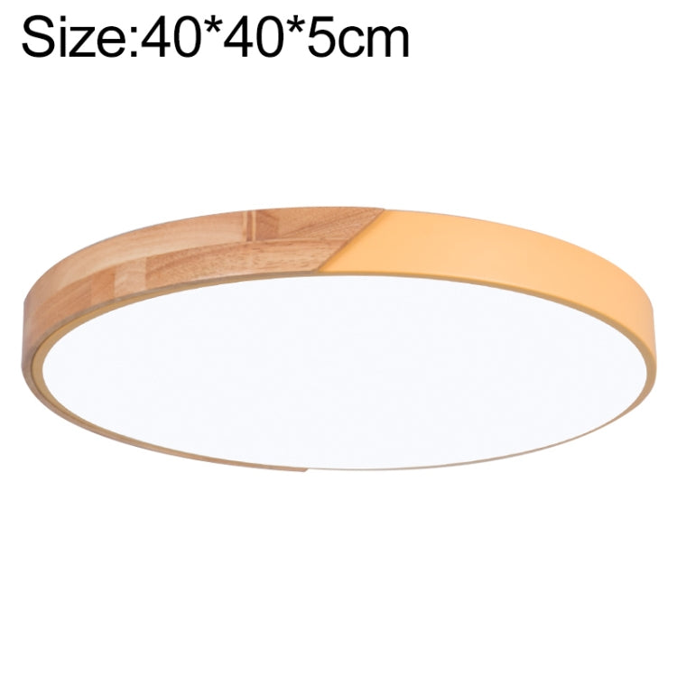 Wood Macaron LED Round Ceiling Lamp, 3-Colors Light, 23cm, 30cm, 40cm, 50cm, 60cm