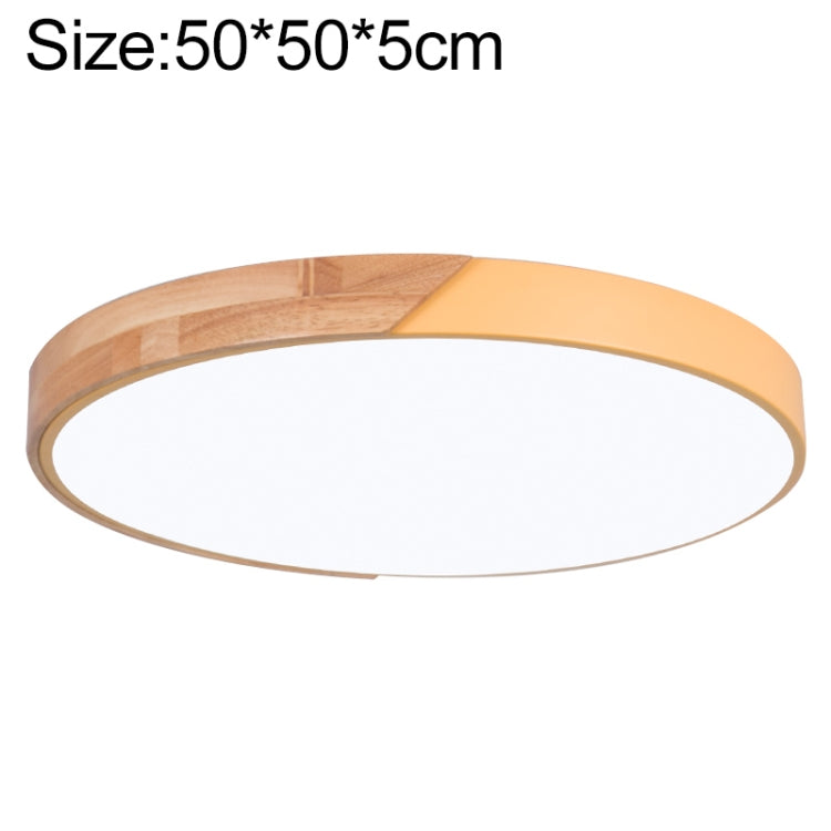 Wood Macaron LED Round Ceiling Lamp, 3-Colors Light, 23cm, 30cm, 40cm, 50cm, 60cm