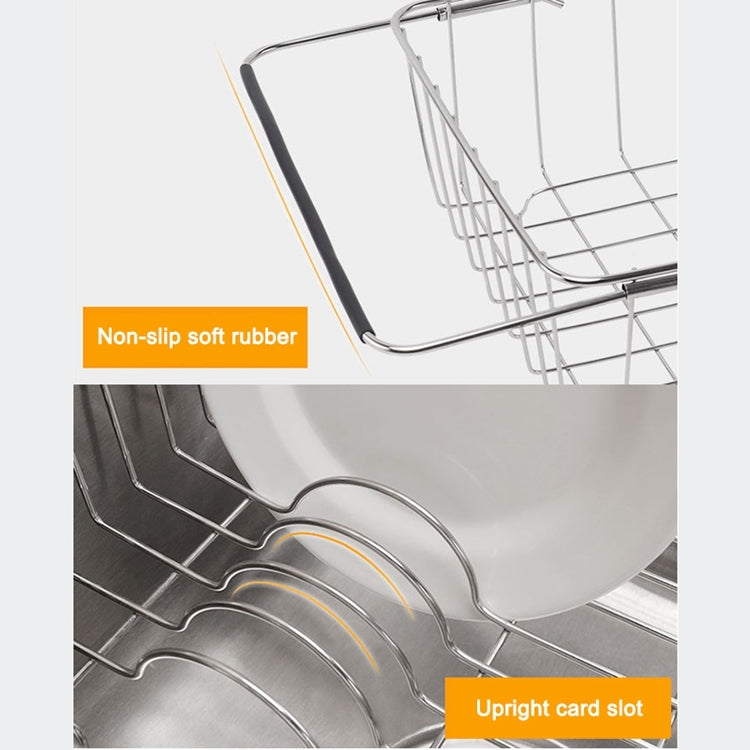 Kitchen Dish Drainer Sink Drain Basket Washing Vegetable Fruit Drying Holder Stainless Steel Adjustable Rack, Arch Net Style, Flat Bottom Style, Ordinary Style