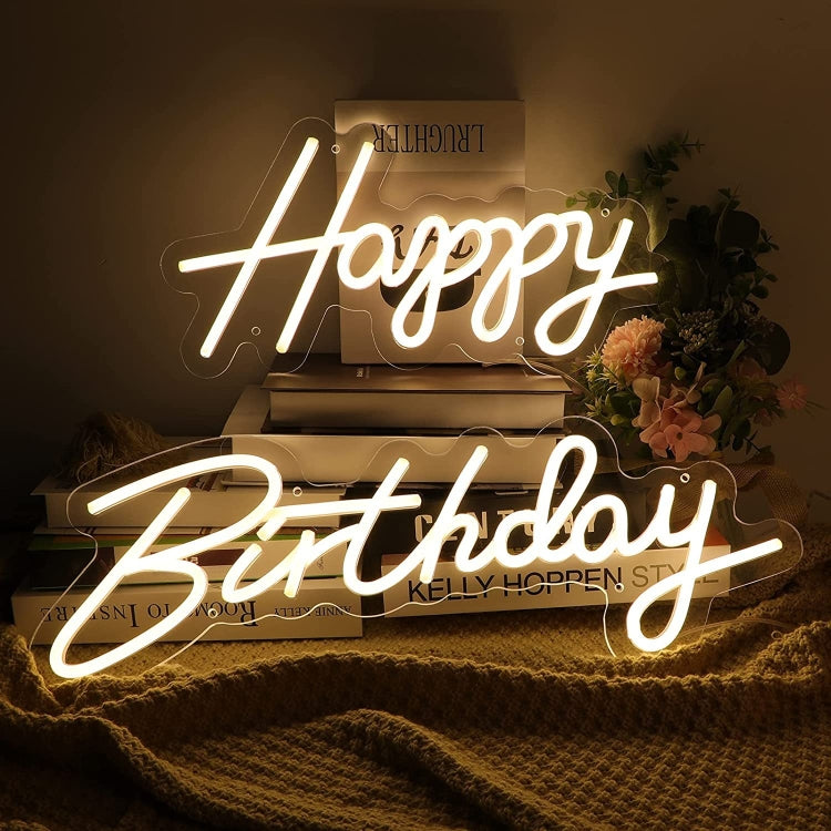 مصباح نيون LED مزخرف لحفلة عيد ميلاد سعيد