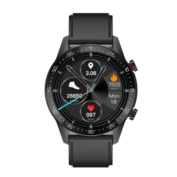 SK7Plus 1.28 inch IPS Screen Leather Strap Smart Watch, Support Bluetooth Call/Sleep Monitoring
