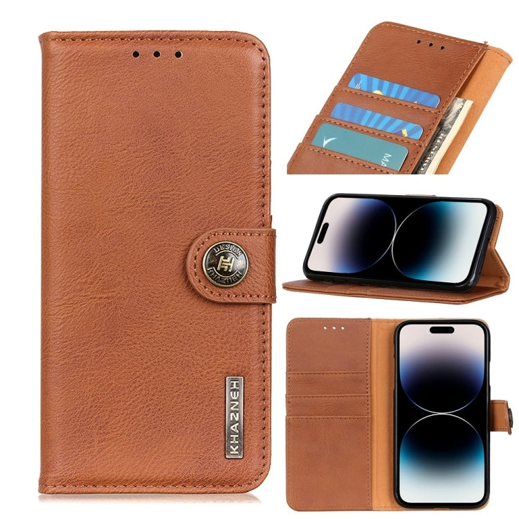 KHAZNEH Cowhide Texture Horizontal Flip Leather Phone Case, For iPhone 14, For iPhone 14 Plus, For iPhone 14 Pro, For iPhone 14 Pro Max