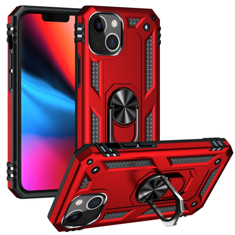 جراب هاتف مقاوم للصدمات مصنوع من مادة TPU + PC مع حامل حلقي، مناسب لأجهزة iPhone 14 وiPhone 14 Plus وiPhone 14 Pro وiPhone 14 Pro Max