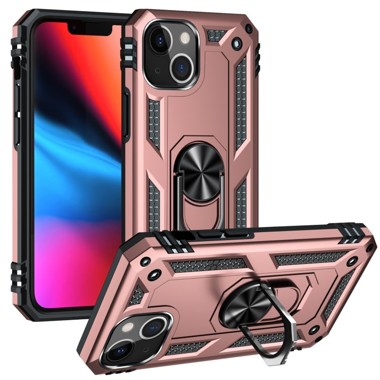 جراب هاتف مقاوم للصدمات مصنوع من مادة TPU + PC مع حامل حلقي، مناسب لأجهزة iPhone 14 وiPhone 14 Plus وiPhone 14 Pro وiPhone 14 Pro Max