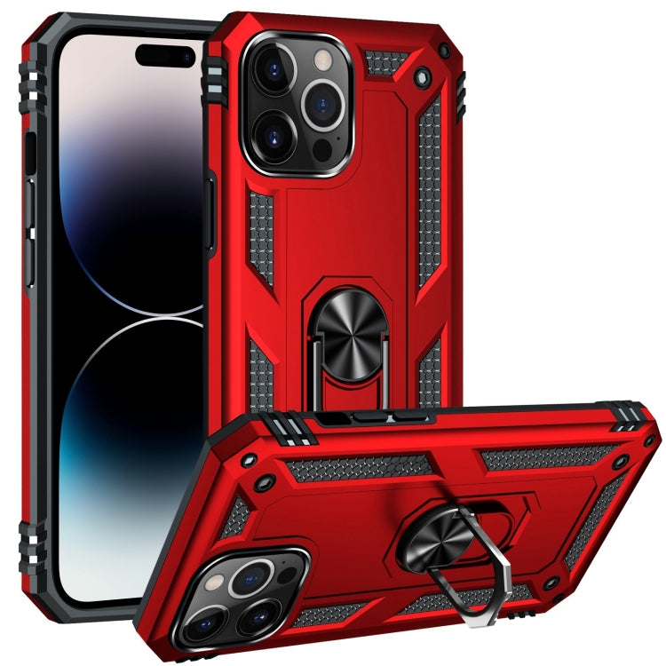 جراب هاتف مقاوم للصدمات مصنوع من مادة TPU + PC مع حامل حلقي، مناسب لأجهزة iPhone 14 وiPhone 14 Plus وiPhone 14 Pro وiPhone 14 Pro Max