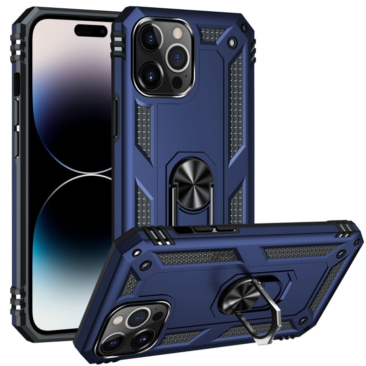 جراب هاتف مقاوم للصدمات مصنوع من مادة TPU + PC مع حامل حلقي، مناسب لأجهزة iPhone 14 وiPhone 14 Plus وiPhone 14 Pro وiPhone 14 Pro Max