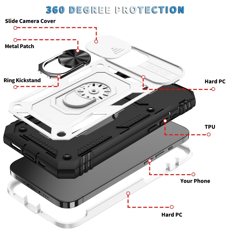 غطاء حماية للكاميرا بتصميم منزلق مصنوع من مادة TPU + PC، مناسب لأجهزة iPhone 14 وiPhone 14 Plus وiPhone 14 Pro وiPhone 14 Pro Max