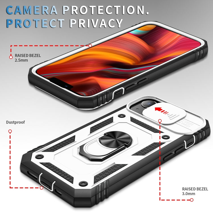 غطاء حماية للكاميرا بتصميم منزلق مصنوع من مادة TPU + PC، مناسب لأجهزة iPhone 14 وiPhone 14 Plus وiPhone 14 Pro وiPhone 14 Pro Max