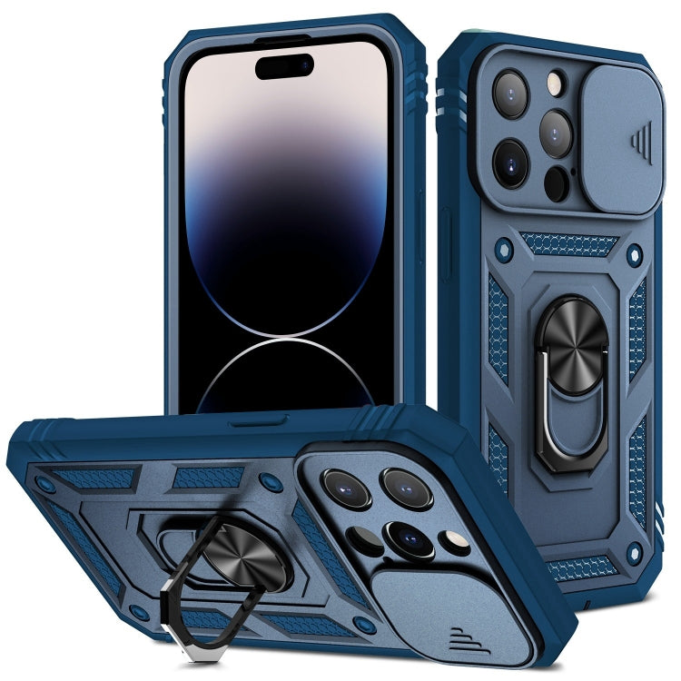غطاء حماية للكاميرا بتصميم منزلق مصنوع من مادة TPU + PC، مناسب لأجهزة iPhone 14 وiPhone 14 Plus وiPhone 14 Pro وiPhone 14 Pro Max