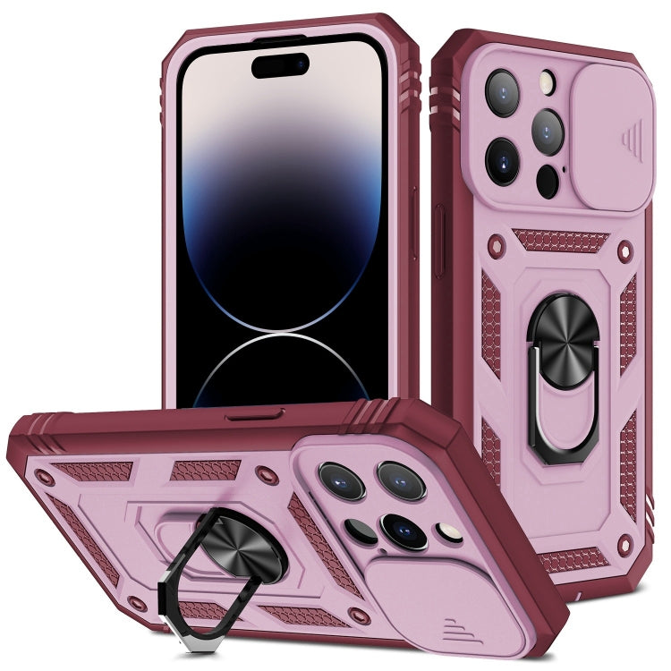 غطاء حماية للكاميرا بتصميم منزلق مصنوع من مادة TPU + PC، مناسب لأجهزة iPhone 14 وiPhone 14 Plus وiPhone 14 Pro وiPhone 14 Pro Max