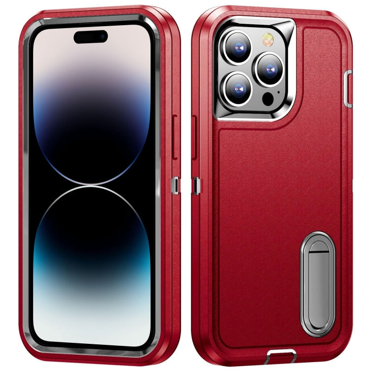 3 in 1 Rugged Holder Phone Case, For iPhone 14, For iPhone 14 Plus, For iPhone 14 Pro, For iPhone 14 Pro Max