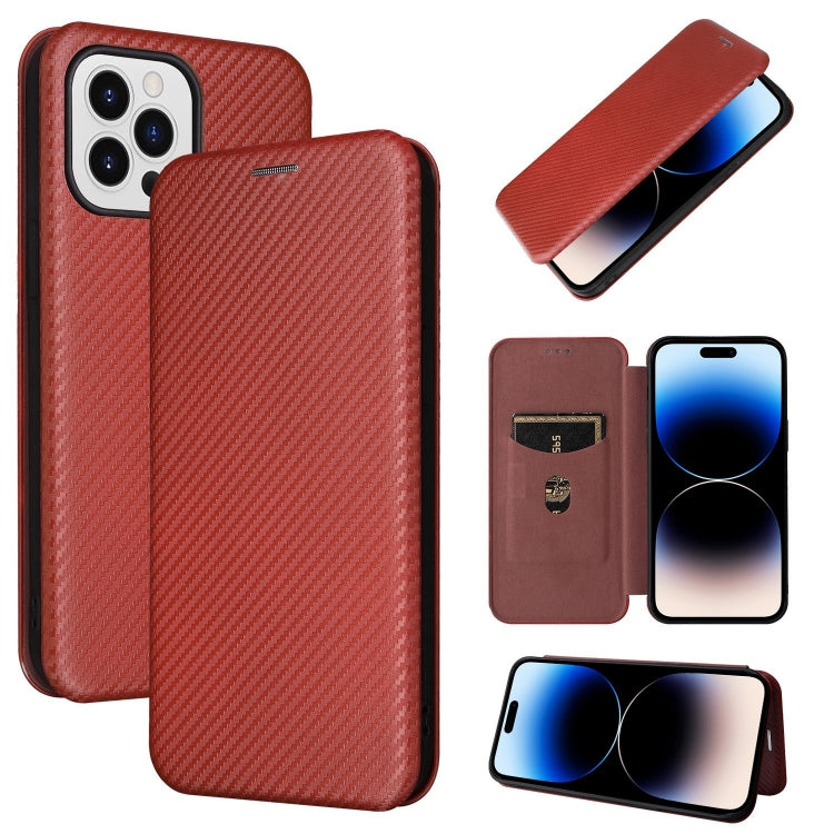 جراب هاتف جلدي مغناطيسي من ألياف الكربون، مناسب لأجهزة iPhone 14 وiPhone 14 Plus وiPhone 14 Pro وiPhone 14 Pro Max