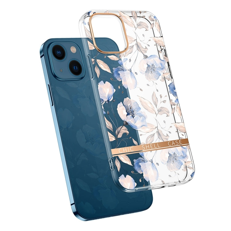 جراب هاتف شفاف مطلي كهربائيًا على شكل زهرة، مناسب لأجهزة iPhone 14 وiPhone 14 Pro وiPhone 14 Plus وiPhone 14 Pro Max