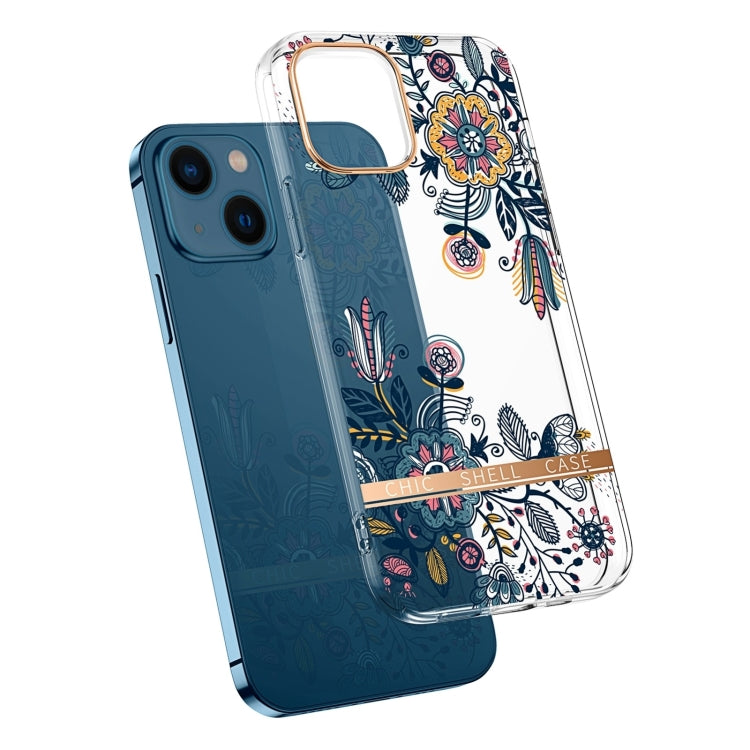 جراب هاتف شفاف مطلي كهربائيًا على شكل زهرة، مناسب لأجهزة iPhone 14 وiPhone 14 Pro وiPhone 14 Plus وiPhone 14 Pro Max