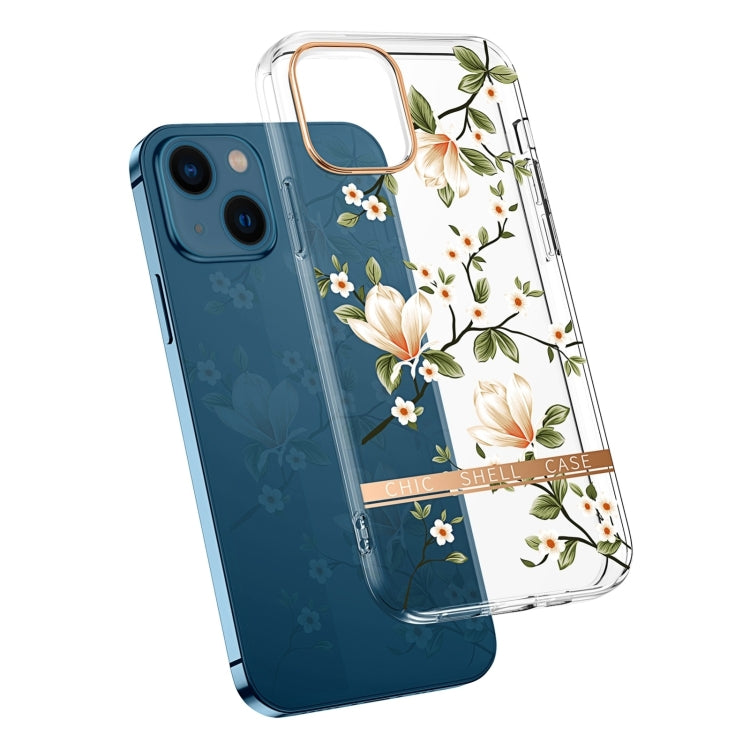 جراب هاتف شفاف مطلي كهربائيًا على شكل زهرة، مناسب لأجهزة iPhone 14 وiPhone 14 Pro وiPhone 14 Plus وiPhone 14 Pro Max