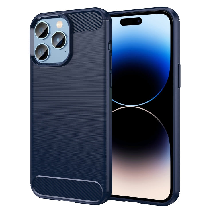 Brushed Texture Carbon Fiber TPU Phone Case, For iPhone 14 Pro Max, For iPhone 14 Plus, For iPhone 14, For iPhone 14 Pro