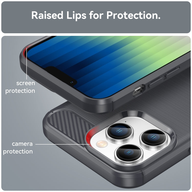 Brushed Texture Carbon Fiber TPU Phone Case, For iPhone 14 Pro Max, For iPhone 14 Plus, For iPhone 14, For iPhone 14 Pro