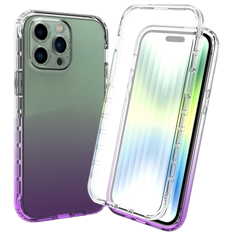 جراب هاتف شفاف متدرج مقاوم للصدمات بالكامل، مناسب لأجهزة iPhone 14 وiPhone 14 Pro وiPhone 14 Plus وiPhone 14 Pro Max