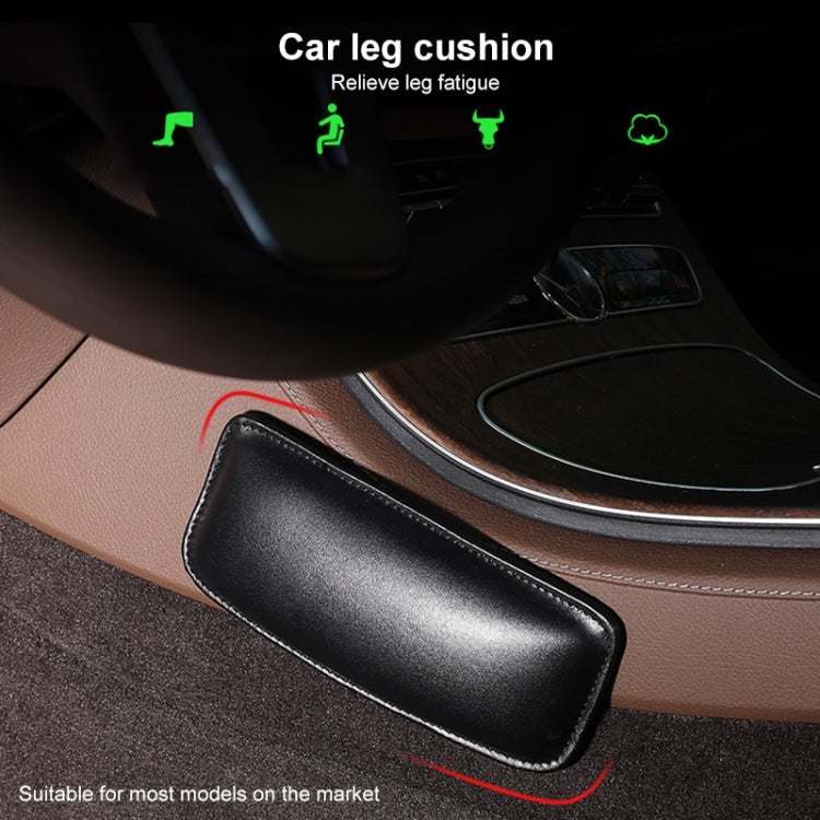 2 PCS Car Non-slip Soft Floor Protector Carpet Floor Mat Knee Bolster, PU Leather, First Layer Cowhide