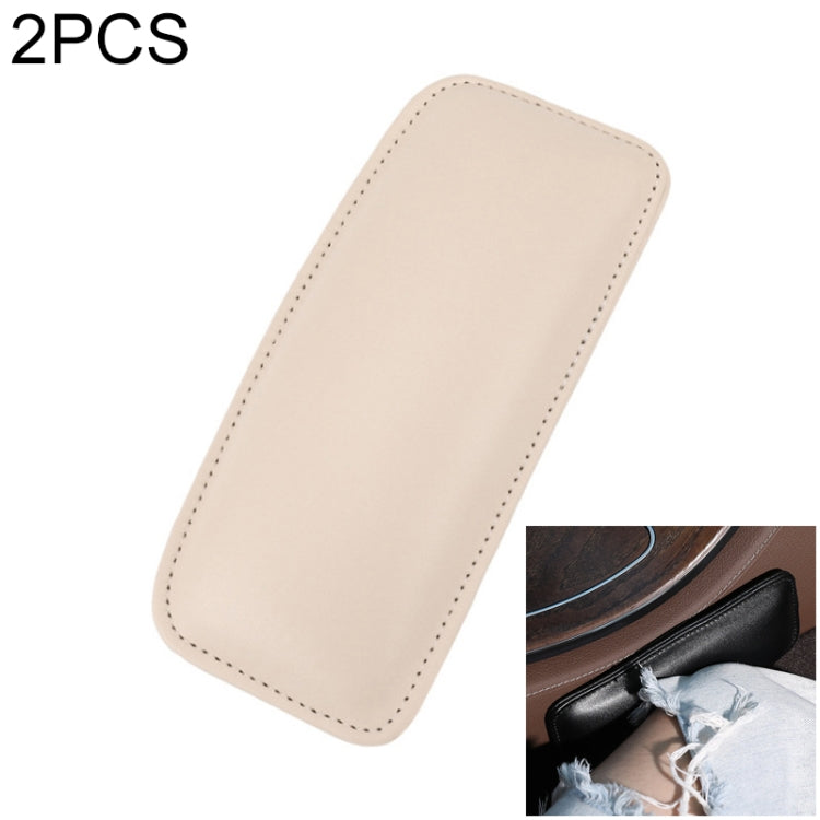 2 PCS Car Non-slip Soft Floor Protector Carpet Floor Mat Knee Bolster, PU Leather, First Layer Cowhide