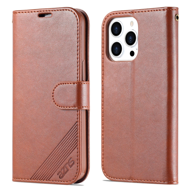 جراب جلدي أفقي قابل للطي من AZNS بتصميم جلد الغنم، مناسب لأجهزة iPhone 14 وiPhone 14 Plus وiPhone 14 Pro وiPhone 14 Pro Max