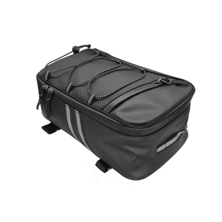 Motorcycle Waterproof PU Leather Rack Rear Carrier Bag, Capacity: 8L with Rain Cover, 8L