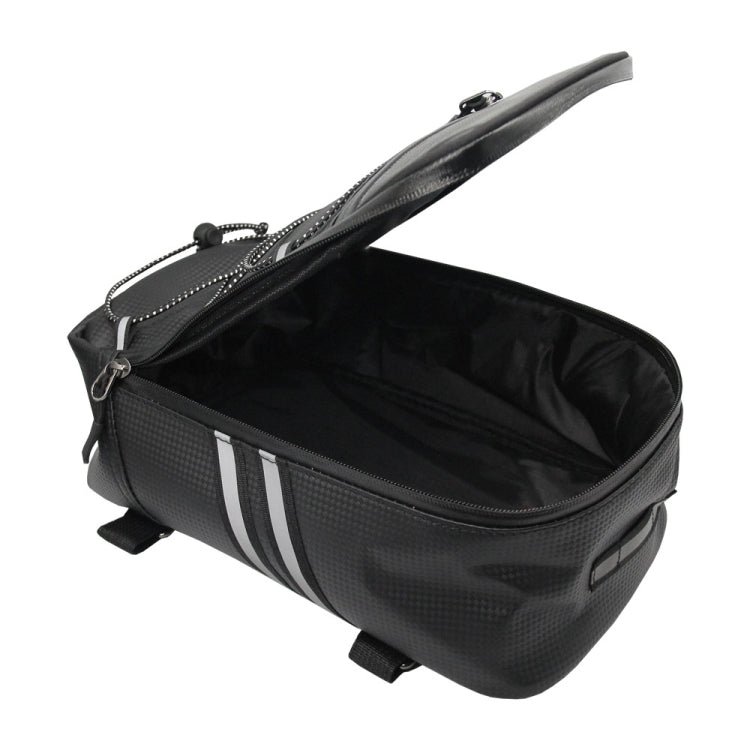 Motorcycle Waterproof PU Leather Rack Rear Carrier Bag, Capacity: 8L with Rain Cover, 8L