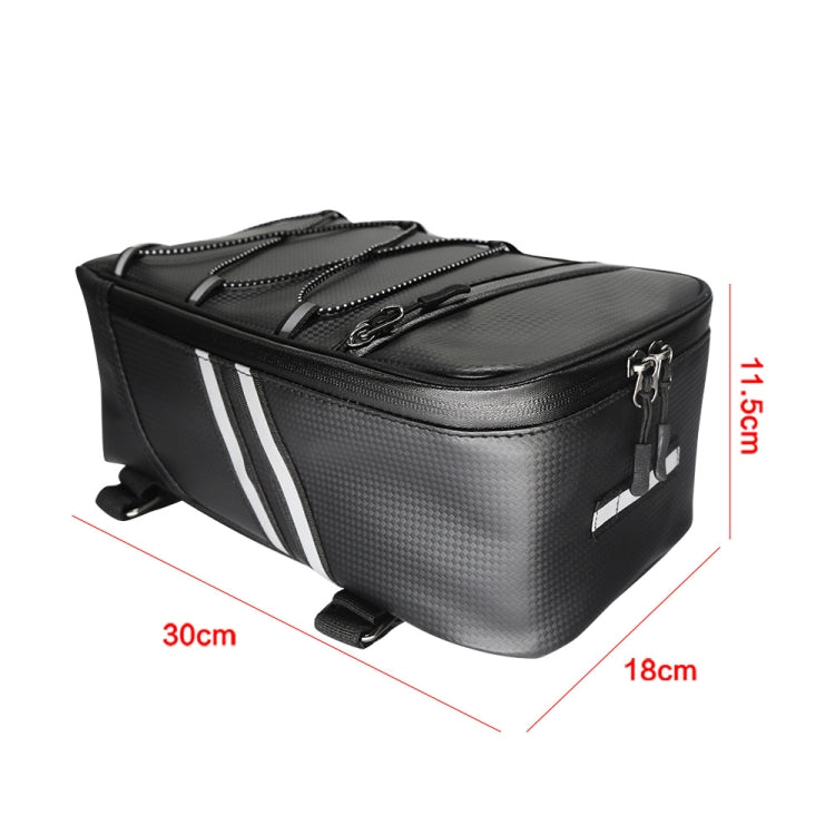 Motorcycle Waterproof PU Leather Rack Rear Carrier Bag, Capacity: 8L with Rain Cover, 8L