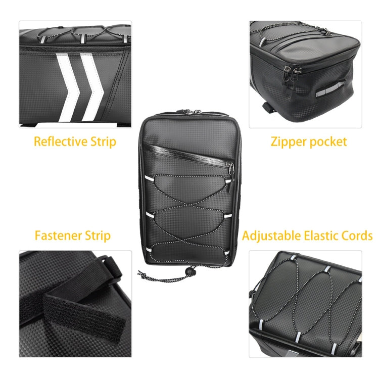 Motorcycle Waterproof PU Leather Rack Rear Carrier Bag, Capacity: 8L with Rain Cover, 8L