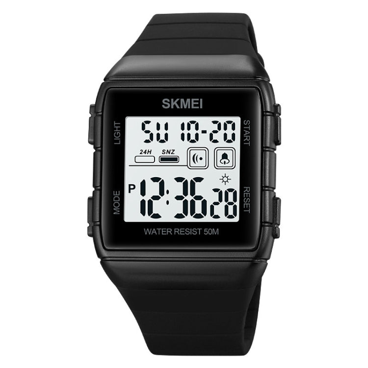 SKMEI 1960 Stainless Steel Buckle Silicone Strap Waterproof Electronic Watch