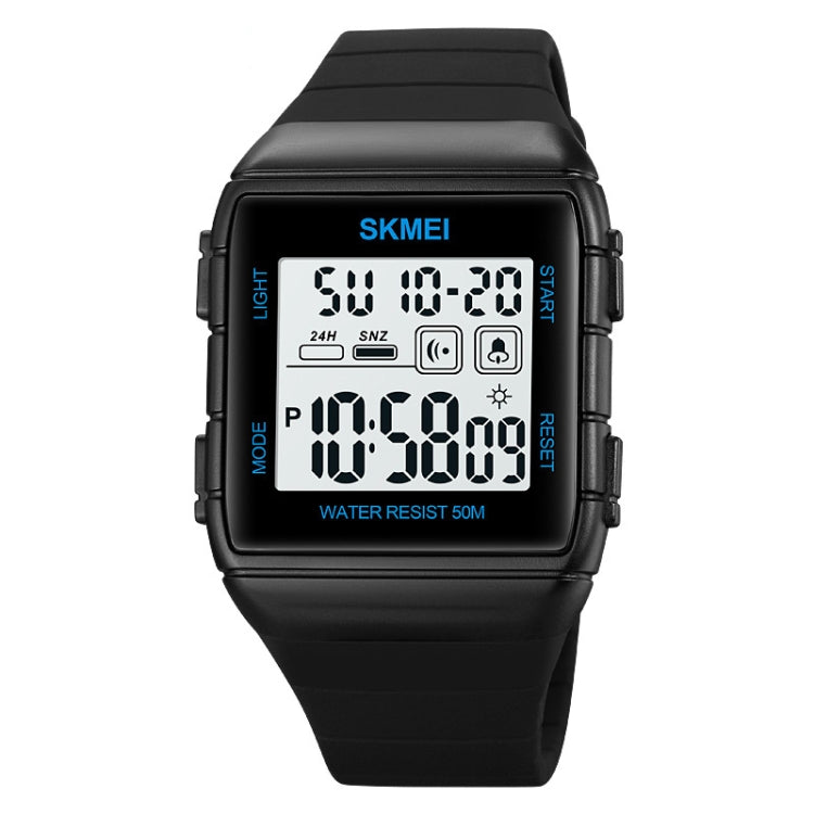 SKMEI 1960 Stainless Steel Buckle Silicone Strap Waterproof Electronic Watch