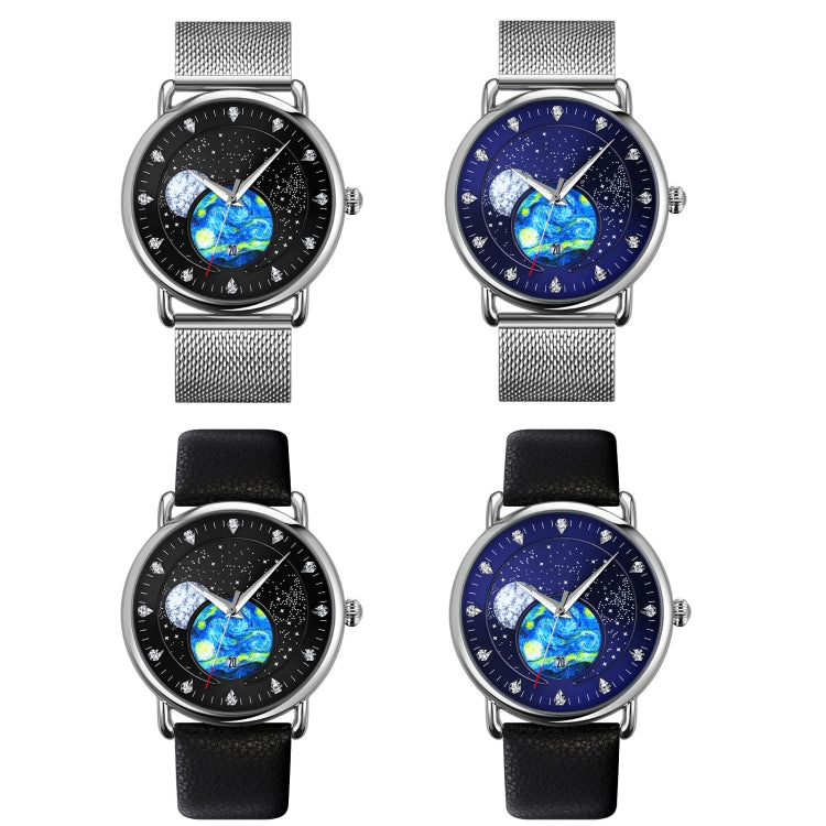SKMEI 9283 Stainless Steel Buckle Glass Mirror Waterproof Quartz Watch