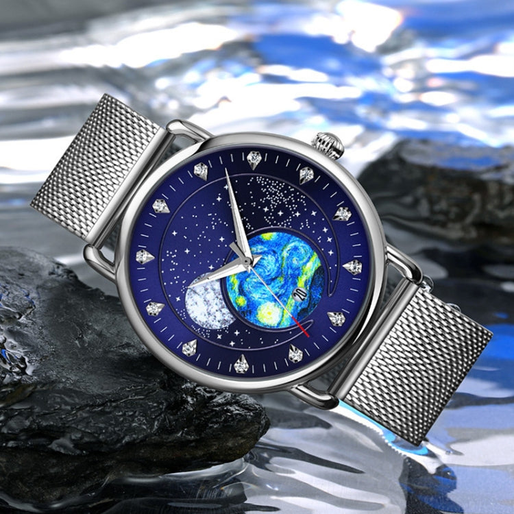 SKMEI 9283 Stainless Steel Buckle Glass Mirror Waterproof Quartz Watch