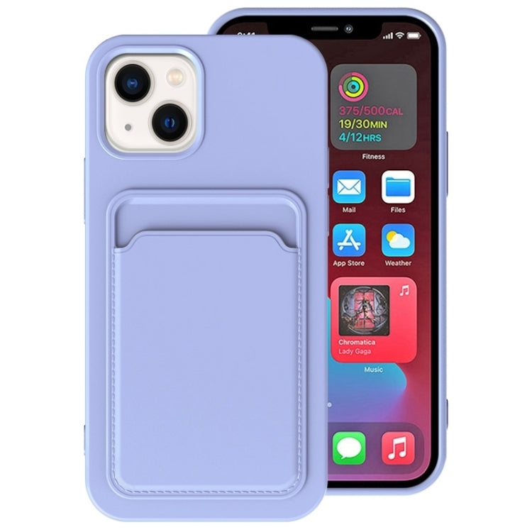 جراب هاتف من مادة TPU + بطانة من الفلانيل مع فتحات للبطاقات، لهاتف iPhone 14 Plus