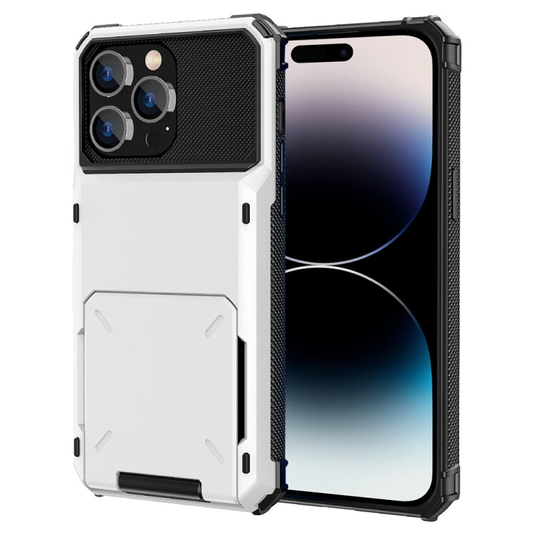 جراب واقٍ متين مقاوم للخدش والصدمات مع فتحة للبطاقات، لهاتف iPhone 14 وiPhone 14 Plus وiPhone 14 Pro