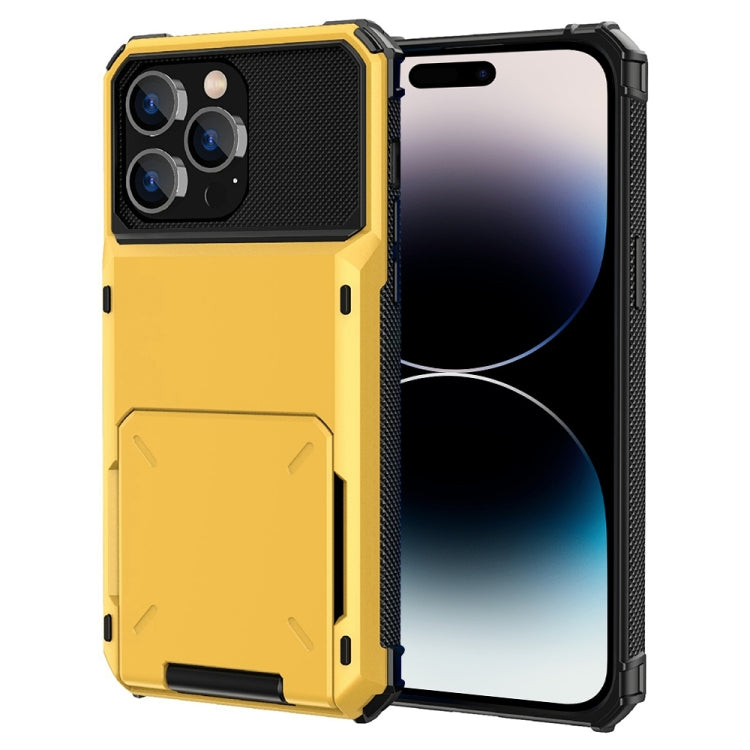 جراب واقٍ متين مقاوم للخدش والصدمات مع فتحة للبطاقات، لهاتف iPhone 14 وiPhone 14 Plus وiPhone 14 Pro