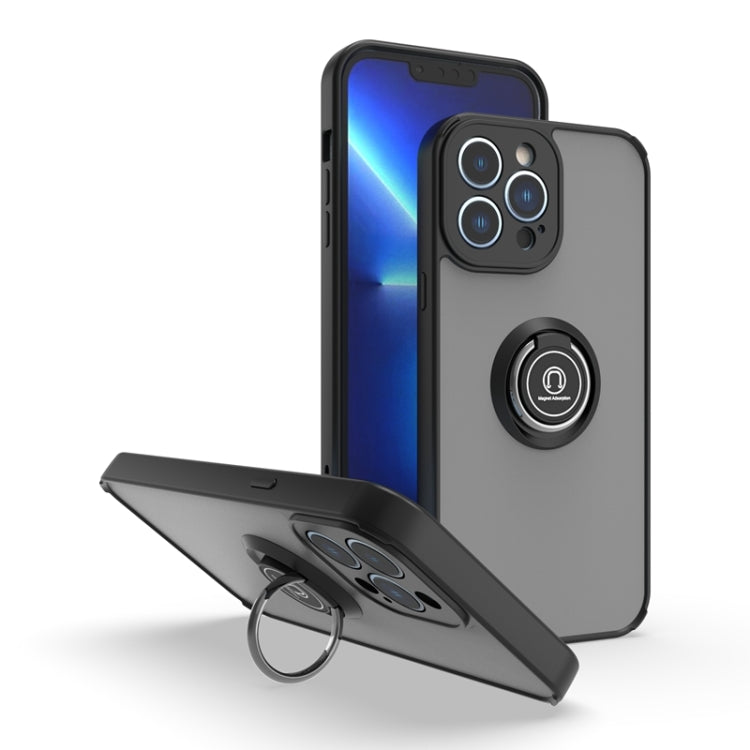 جراب هاتف Q Shadow 1 Series TPU + PC مع حامل حلقي، لهاتف iPhone 14 Pro Max، لهاتف iPhone 14 Pro، لهاتف iPhone 14 Max، لهاتف iPhone 14