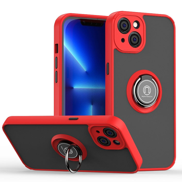 جراب هاتف Q Shadow 1 Series TPU + PC مع حامل حلقي، لهاتف iPhone 14 Pro Max، لهاتف iPhone 14 Pro، لهاتف iPhone 14 Max، لهاتف iPhone 14