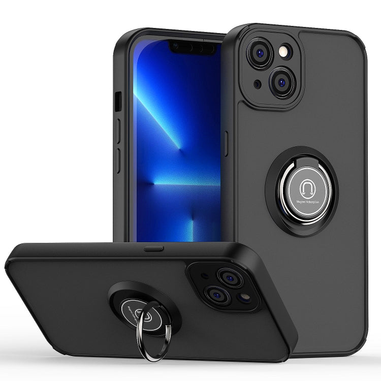 جراب هاتف Q Shadow 1 Series TPU + PC مع حامل حلقي، لهاتف iPhone 14 Pro Max، لهاتف iPhone 14 Pro، لهاتف iPhone 14 Max، لهاتف iPhone 14