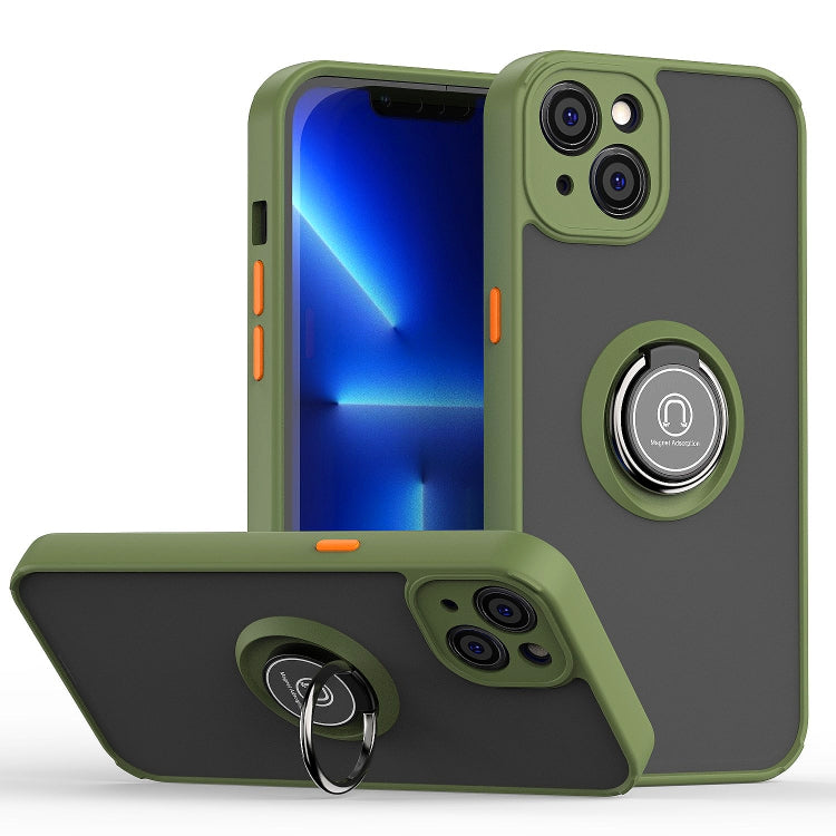 جراب هاتف Q Shadow 1 Series TPU + PC مع حامل حلقي، لهاتف iPhone 14 Pro Max، لهاتف iPhone 14 Pro، لهاتف iPhone 14 Max، لهاتف iPhone 14
